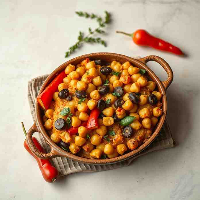 Mediterranean Diet Vegetarian - Easy Karantika Chickpea Bake